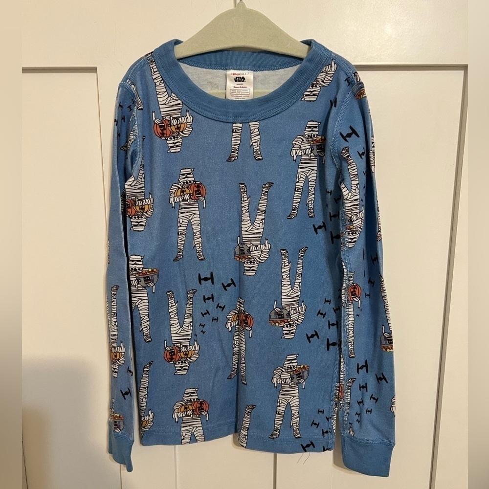 HANNA ANDERSSON Star Wars Halloween Trooper Mummy Pajama Top Size 120 US 6-7